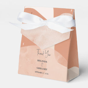 Moderne Bohemische Terracotta Abstrakte Hochzeit Geschenkschachtel