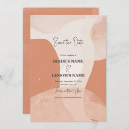 Moderne Bohemische Terracotta Abstrakte Hochzeit Save The Date