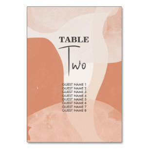 Moderne Bohemische Terracotta Abstrakte Hochzeit Tischnummer