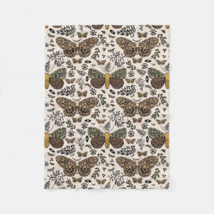 Moderne Bohemische Wildblumen Abstraktes Muster Fleecedecke