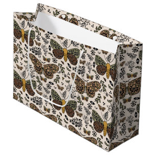 Moderne Bohemische Wildblumen Abstraktes Muster Große Geschenktüte