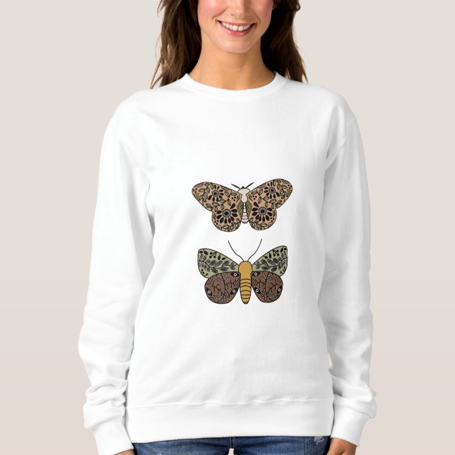 Moderne Bohemische Wildblumen Abstraktes Muster Sweatshirt (Vorderseite)