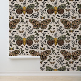 Moderne Bohemische Wildblumen Abstraktes Muster Tapete