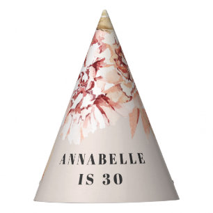 Moderne böhmische Aquarellblütenpastel Geburtsta Partyhütchen