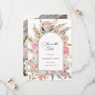 moderne böhmische Blumenkarte Save the Date