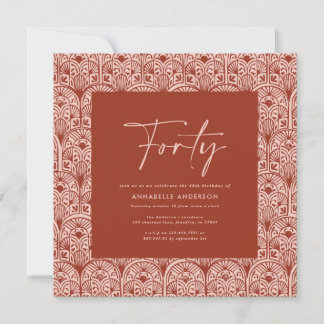 Moderne böhmische marokkanische Terracotta-UAWG Einladung