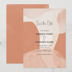 Moderne Böhmische Terrakotta Abstrakte Hochzeit  Save The Date