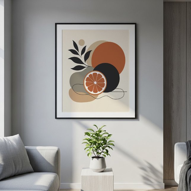 Moderne Boho-Abstrakte Kunst Orange und Terrakotta Poster (Von Creator hochgeladen)