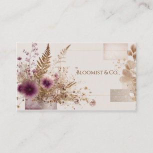 Moderne Boho-Abstrakte Lila Distel Gold Geometrisc Visitenkarte