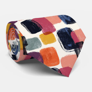 Moderne Boho-Abstrakte Pinselstrich -Kühne Retro-F Krawatte