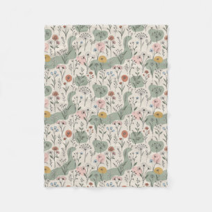 Moderne Boho-Abstrakte Wildblumen-Decke Fleecedecke
