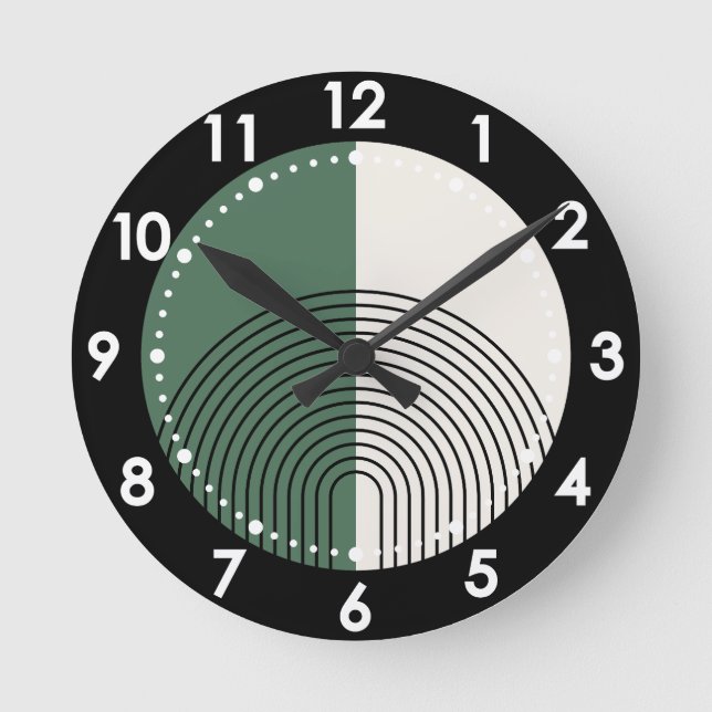 Moderne Boho-Abstraktion Runde Wanduhr (Vorderseite)