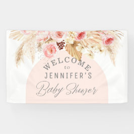 Moderne boho Aquarell Blumen Babydusche Empfang Banner