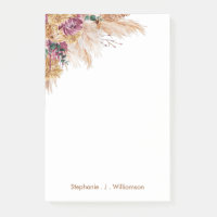 Moderne Boho Aquarellfarben Pampas Grass Post-It-N