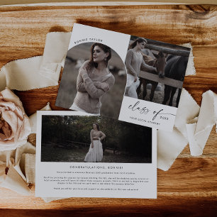 Moderne Boho Arch Class 2024 3 Foto Abschluss Ankündigung