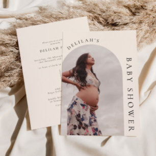 Moderne Boho Arch Foto Kinderdusche Einladung