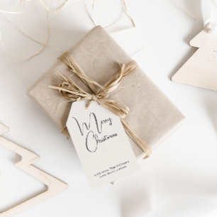 Moderne Boho Beige Frohe Weihnachtsgeschenke Geschenkanhänger