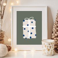 Moderne Boho Blau und Beige Weihnachten Gegenwart