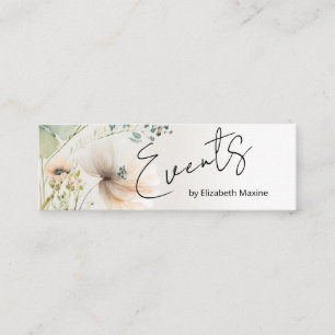 Moderne Boho-Blumen Eventplanung Mini Visitenkarte