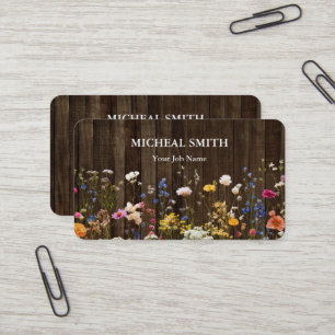 Moderne Boho-Blumen-Holz Visitenkarte