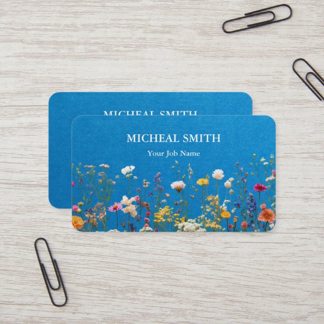 Moderne Boho-Blumen-Kraft  Visitenkarte (Vorderseite/Rückseite Beispiel)
