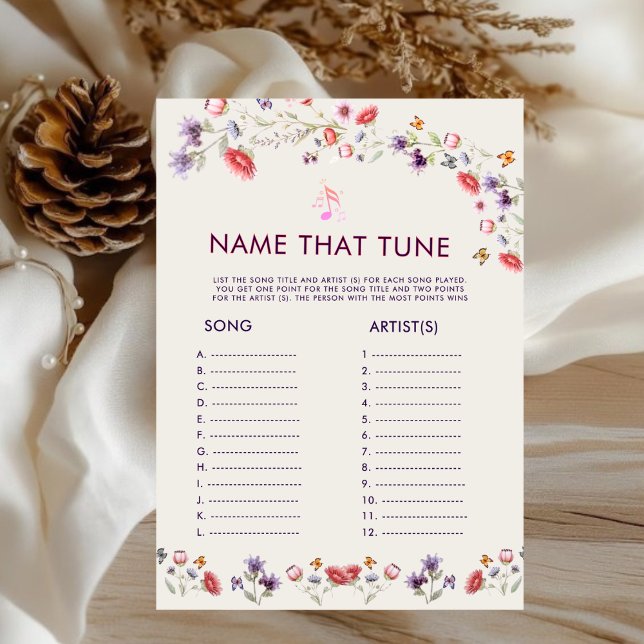 Moderne Boho-Blumen-Name-Dieses-Lied-Brautparty  (Von Creator hochgeladen)