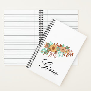 Moderne Boho-Blumen Notizbuch