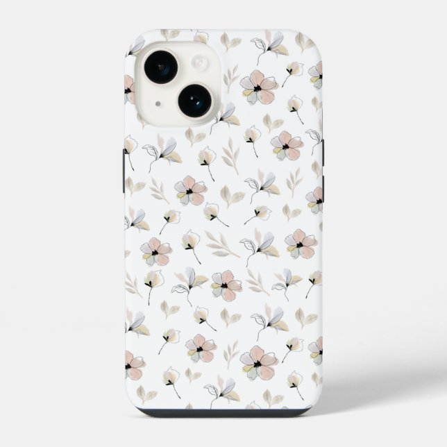 Moderne Boho-Blumendesign-iPhone-Hülle iPhone Hülle (Rückseite)
