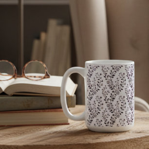 Moderne Boho-Blumenmuster Pflaume Weiß Kaffeetasse