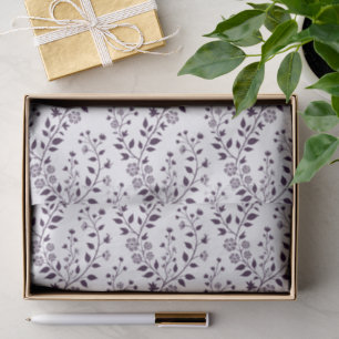 Moderne Boho-Blumenmuster Pflaume Weiß Seidenpapier
