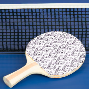 Moderne Boho-Blumenmuster Pflaume Weiß Tischtennis Schläger