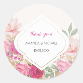 Moderne Boho-Blumenorganisation Runder Aufkleber