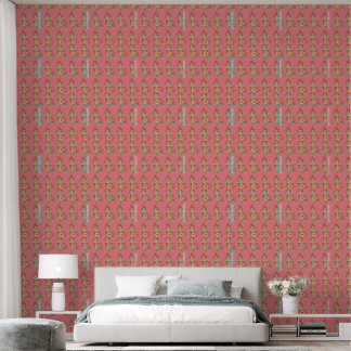 Moderne Boho Blumenrosa Tapete