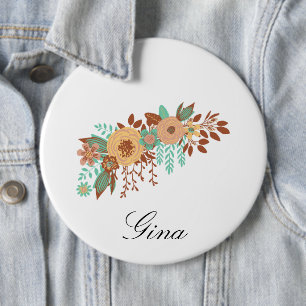 Moderne Boho Blumig Button