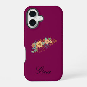 Moderne Boho Blumig iPhone 16 Hülle