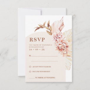 Moderne Boho Blush Arch Wedding RSVP Card Einladung