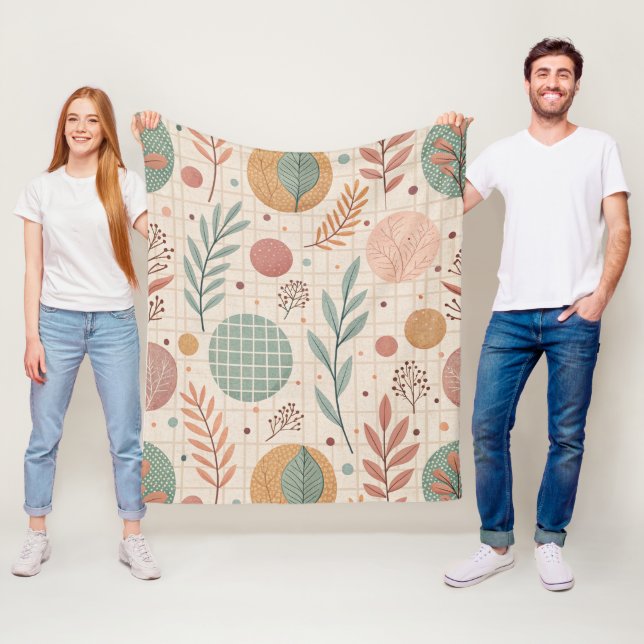 Moderne Boho-Botanik | Minimalistisch & Geometrisc Fleecedecke (Beispiel)