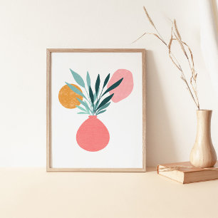 Moderne Boho-Botanik-Topfpflanzen-Kunst Poster
