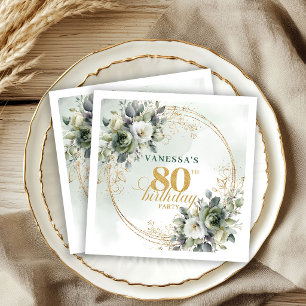 Moderne Boho-Botanische Geburtstagsservietten zum Serviette