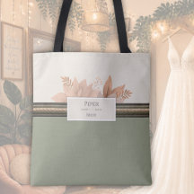 Moderne Boho-Braut-Geschenk Salbei Grüne Tragetasc