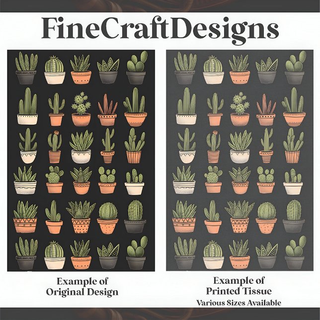 Moderne Boho Cactus Collection C9 Decoupage Seidenpapier (Von Creator hochgeladen)