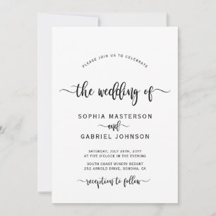 Moderne Boho Chic Calligraphy Script Wedding Einladung