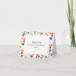 Moderne Boho-Chic-Floral-Hochzeits-Dankeskarten Dankeskarte
