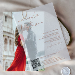 Moderne Boho Elegante Script QR Code Hochzeit