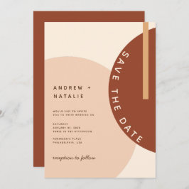 Moderne Boho erdgetönte Abstrakte Circles Wedding  Save The Date