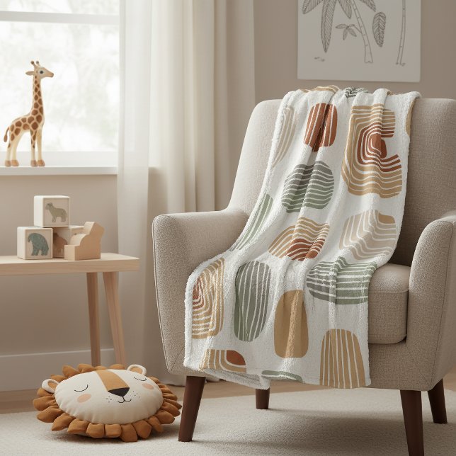 Moderne Boho-Erdtöne Abstrakte ID1273 Fleecedecke (Von Creator hochgeladen)