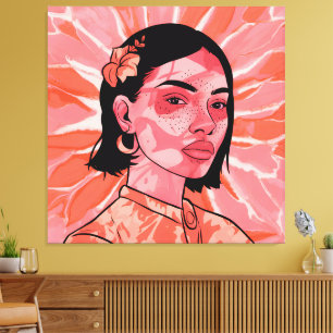 Moderne boho feministische minimalistische Kunst Leinwanddruck