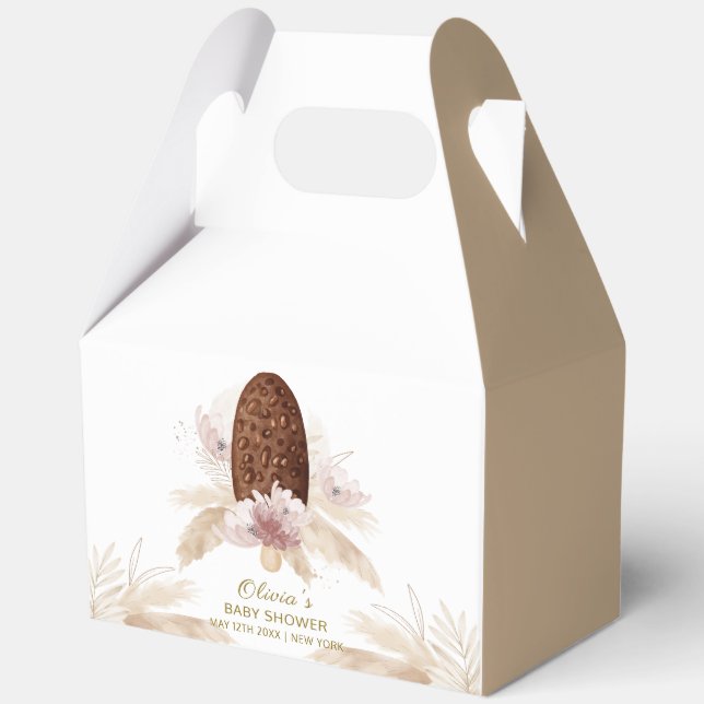 Moderne Boho Floral Ice Cream Popcicle Baby Dusche Geschenkschachtel (Vorderseite)