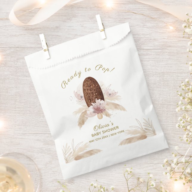 Moderne Boho Floral Ice Cream Popcicle Baby Dusche Geschenktütchen (Ausgeschnitten)