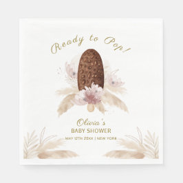 Moderne Boho Floral Ice Cream Popcicle Baby Dusche Serviette